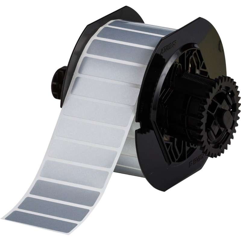 B33 Series Metallized Matte Polyester Labels, Silver, 2 x 0.5", Fit, 2,500/RL