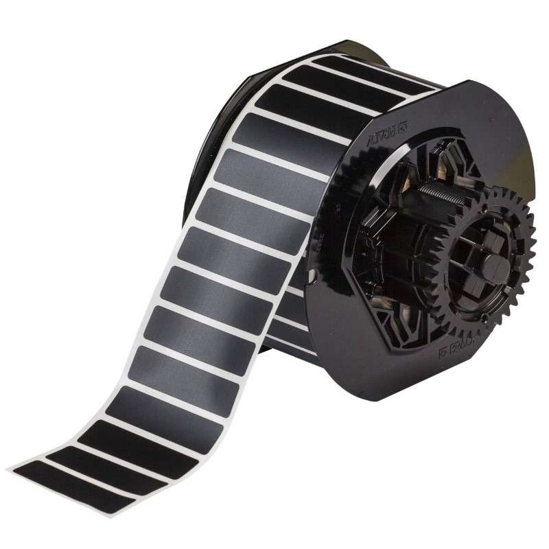 B33 Series Matte Black Polyester Labels 0.5 in H x 2 in W Black 1900/RL