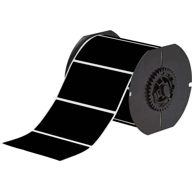 B33 Series Matte Black Polyester Labels 2 in H x 4 in W Black 500/RL