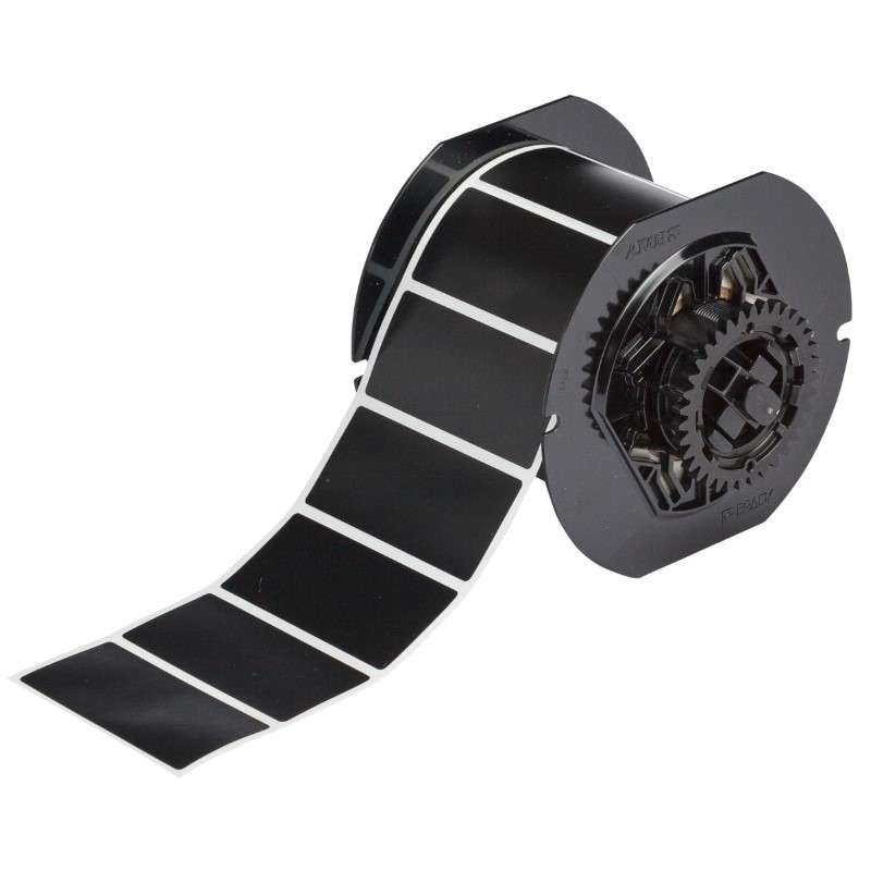 B33 Series Matte Black Polyester Labels 1.25 in H x 2.75 in W Black 750/RL