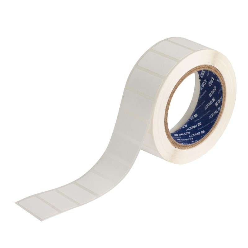 BradyJet J4000 UL Listed Polyester Labels 1 in H x 2 in W White 750/RL