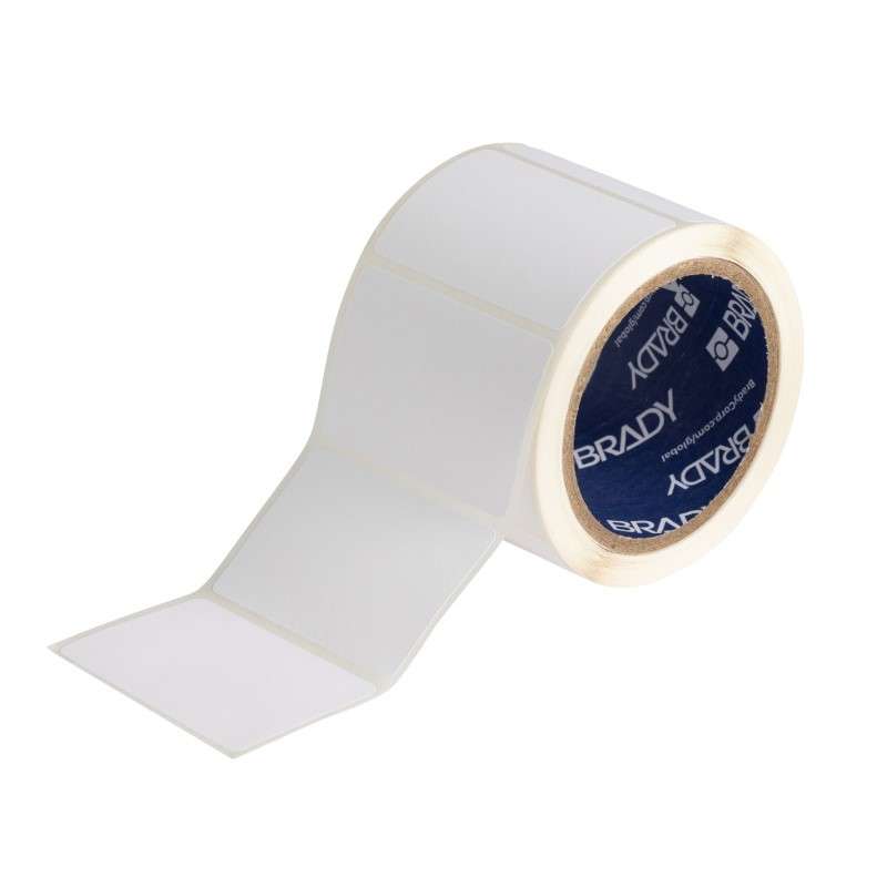 BradyJet J4000 UL Listed Polyester Labels 2 in H x 3 in W White 250/RL