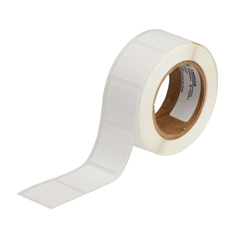 Chemical Resistant Cryogenic Polypropylene Continuous Labels for 2" Core InkJet Printers - 1" x 1"