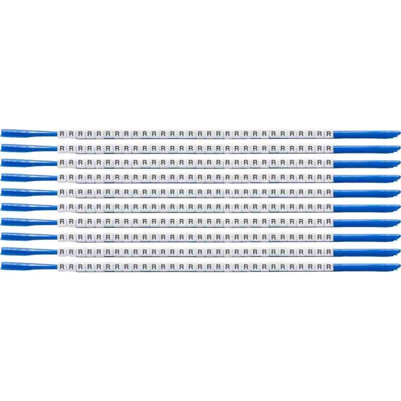 Brady® ClipSleeve™ Wire Markers, Size 07, Legend R, Black on White, Pack of 300