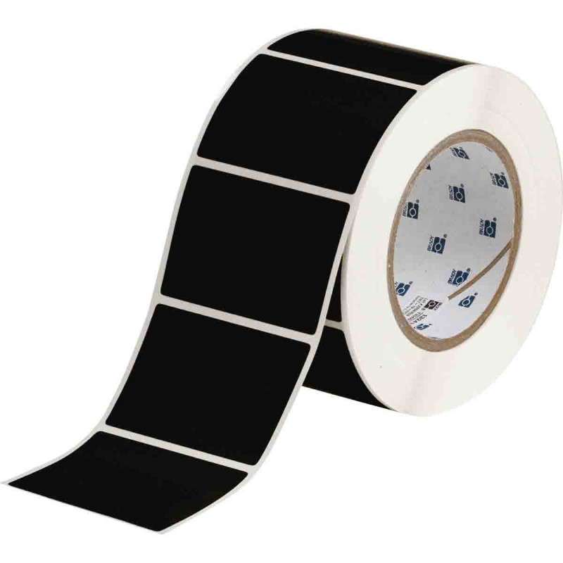General Purpose Polyester Label on a 3" Core, Clear on Black, 2 x 3", 1000 per Roll