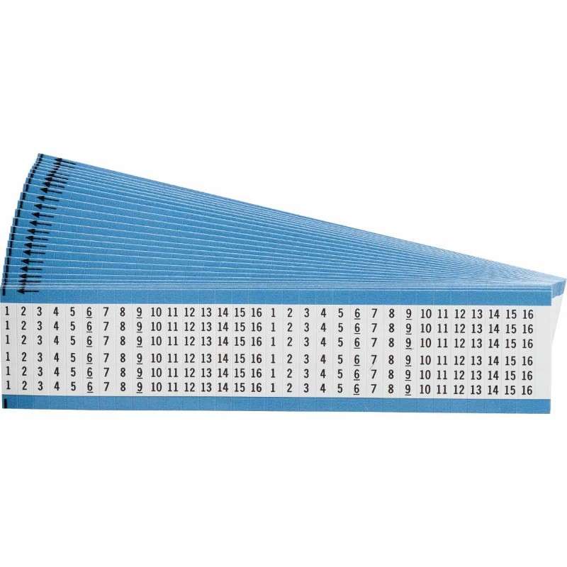 Consecutive Numbers Repeated Vinyl Cloth Wire Markers, 25 Cards per Pack