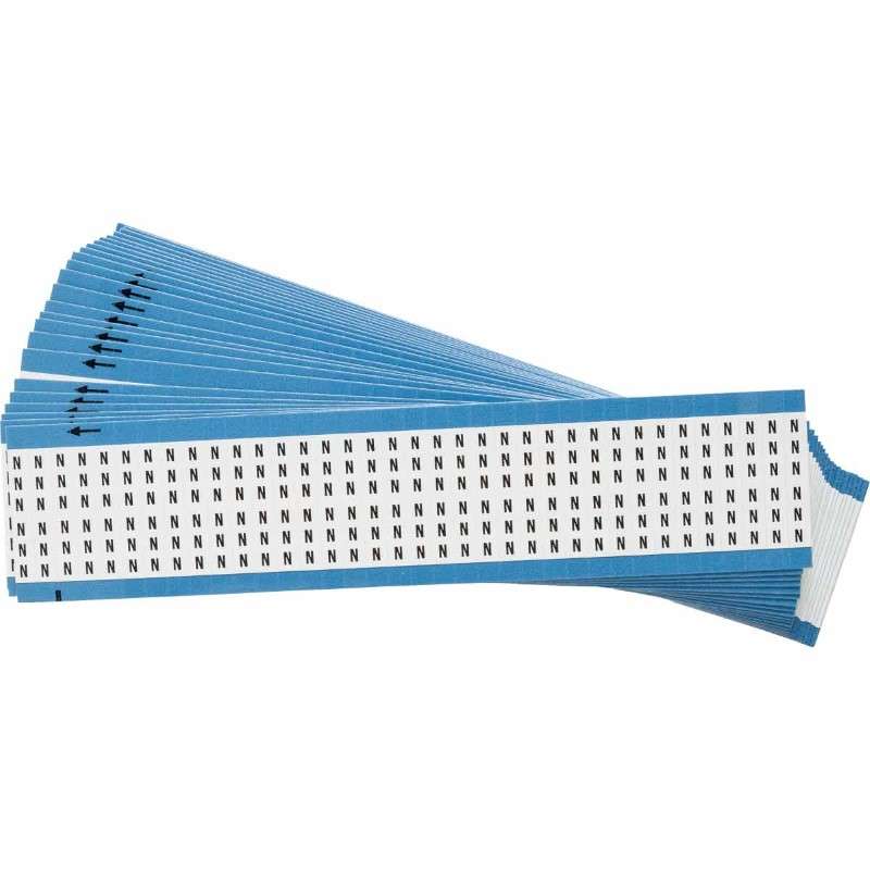 Alphabetical Vinyl Cloth Upper Case Wire Marking Cards, N, 25 Cards per Package