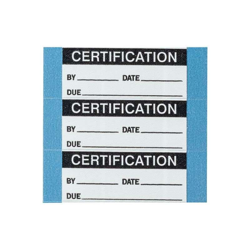 Certification Cloth Write-On Labels, Black on White, 0.625 x 1.5", 25 Cards per Package