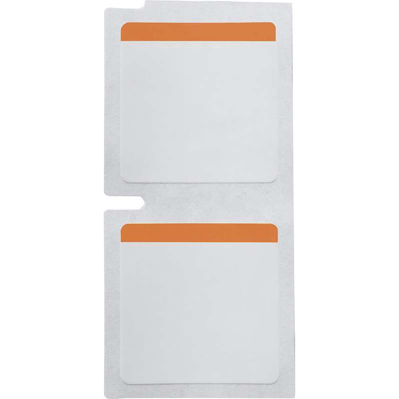 Color Polyester Labels 1 in H x 1 in W Black on Orange, White RL/260