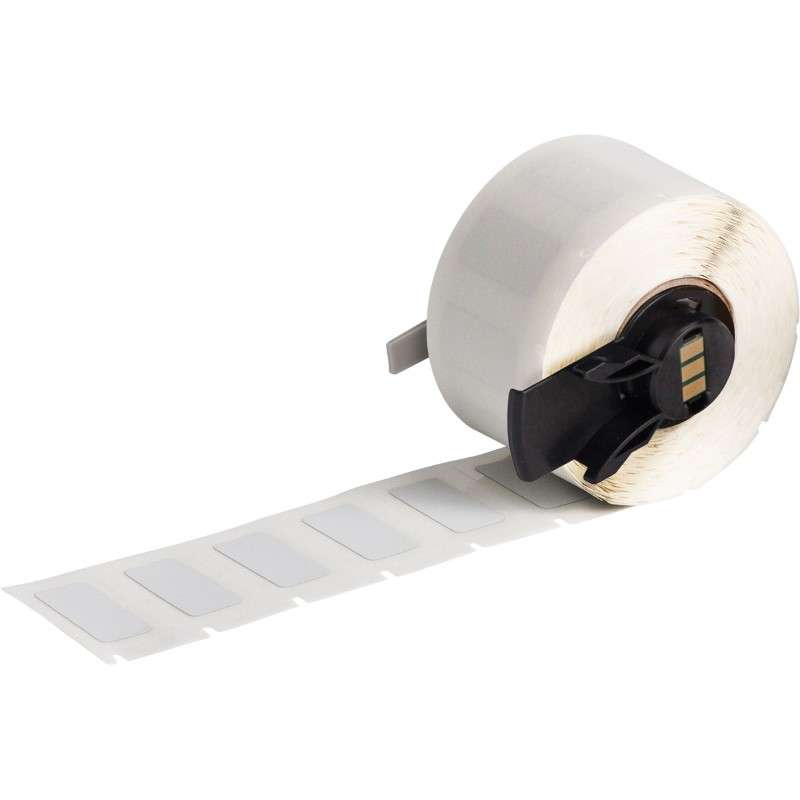 Metallized Matte Gray Polyester Labels 0.5 in H x 1 in W Light Gray RL/500