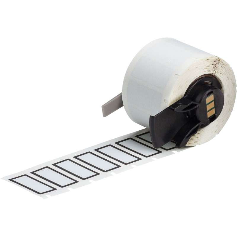 Metalized Solvent Resistant Matte Gray Polyester Labels, Black Border, for M6 M7 Printers