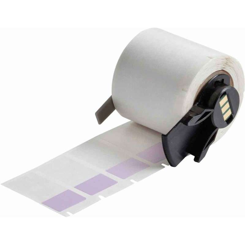 Self-Laminating Vinyl Wrap Around Lbls 1.5 in H x 0.75 in W Purple, Clear RL/250
