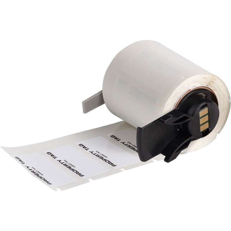 Harsh Environment Multi-Purpose Polyester PROPERTY TAG 0.75" H x 1.63" W BK/WT RL/250