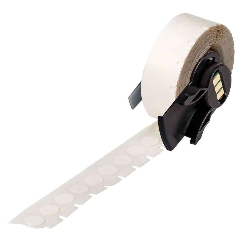 Aggressive Adhesive Multi-Purpose Nylon Labels 0.375 in Dia WT RL/500