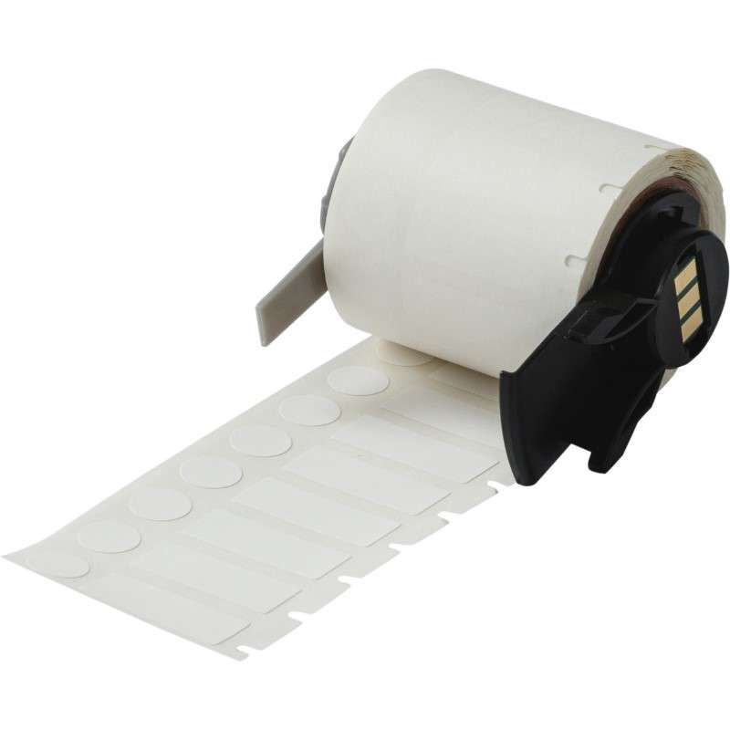 Chemical, Temp Resistant Polypropylene Lbls 0.375" H x 1" W x 0.375" Dia RL/500