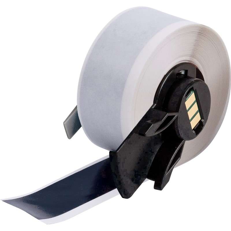 All Weather Permanent Adhesive Vinyl Label Tape for M6 M7 Printers - 1" x 50', Black