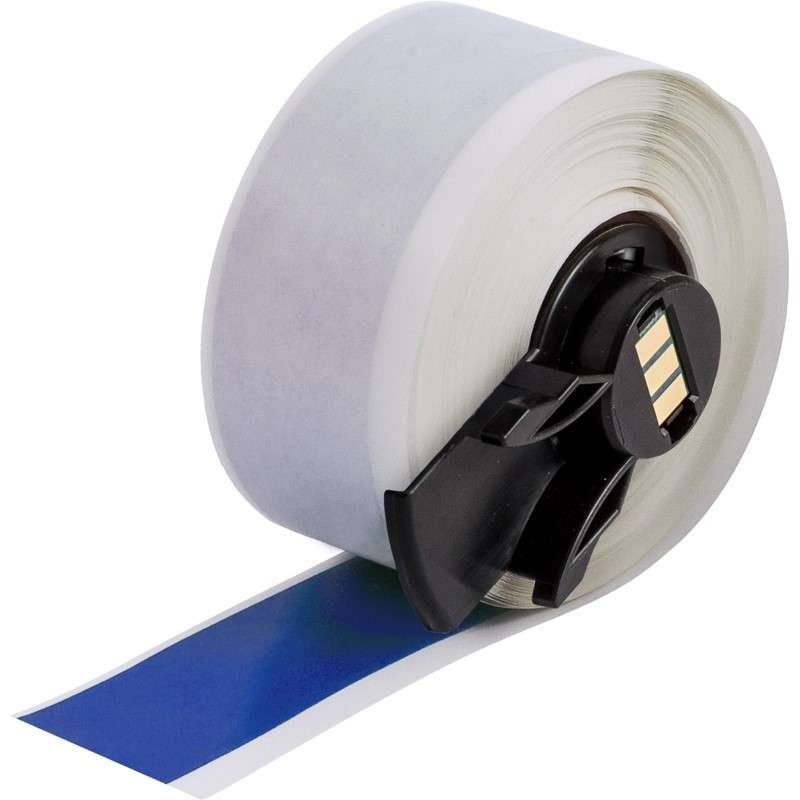 All Weather Permanent Adhesive Vinyl Label Tape for M6 M7 Printers - 1" x 50', Blue