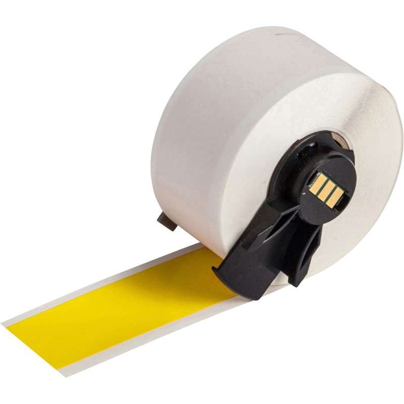 All Weather Permanent Adhesive Vinyl Label Tape for M6 M7 Printers - 1" x 50', Yellow