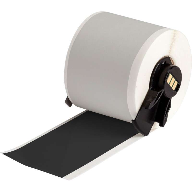 All Weather Permanent Adhesive Vinyl Label Tape for M6 M7 Printers - 2" x 50', Black