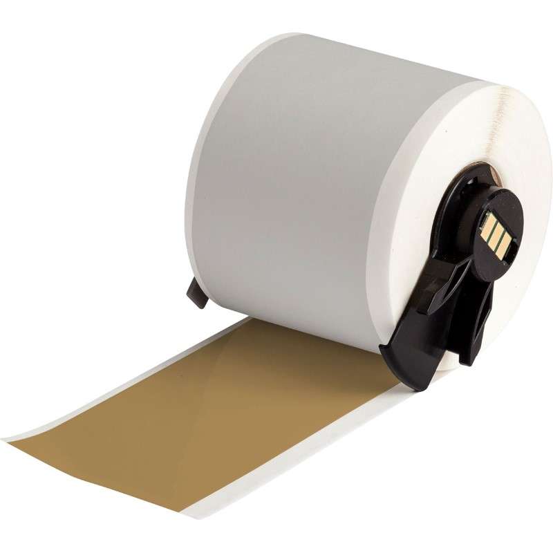 All Weather Permanent Adhesive Vinyl Label Tape for M6 M7 Printers - 2" x 50', Gold
