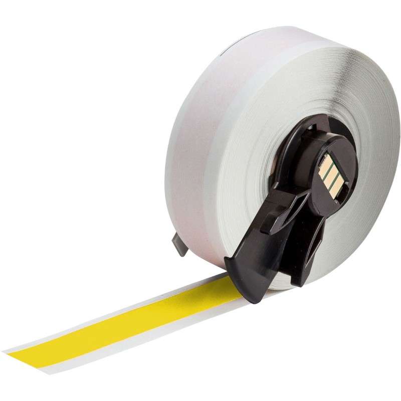 All Weather Permanent Adhesive Vinyl Label Tape for M6 M7 Printers - 0.5" x 50', Yellow