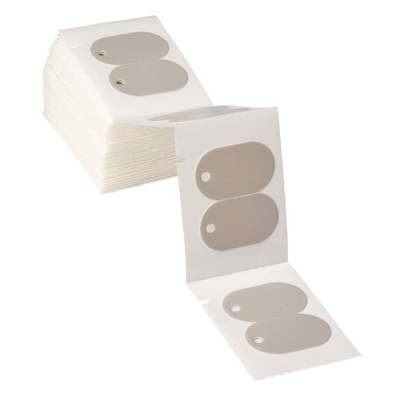 Fire Retardant Oval Tags Polyethylene 0.758 x 1.206 Gray Box of 100 M710;BMP71