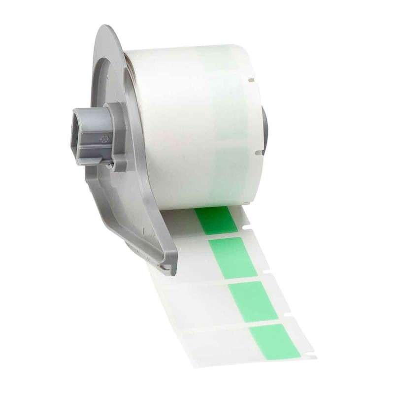 Self-Laminating Vinyl Wrap Around Lbls 1.5 x 1 Green, Clear RL/250 M710;BMP71