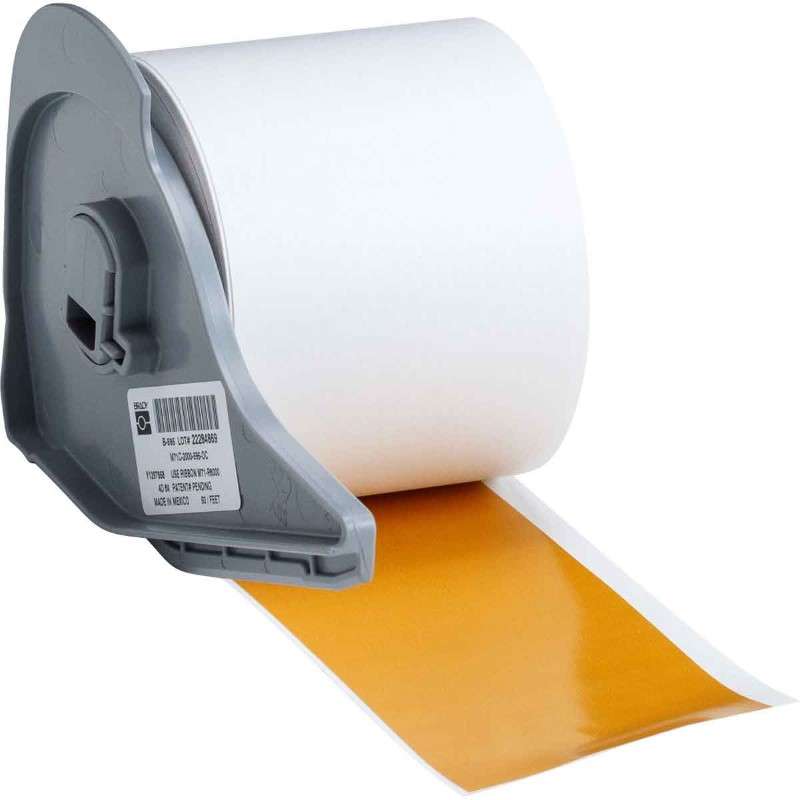 All Weather Permanent Adhesive Vinyl Label Tape for M7 Printers - 2" x 50', Ochre