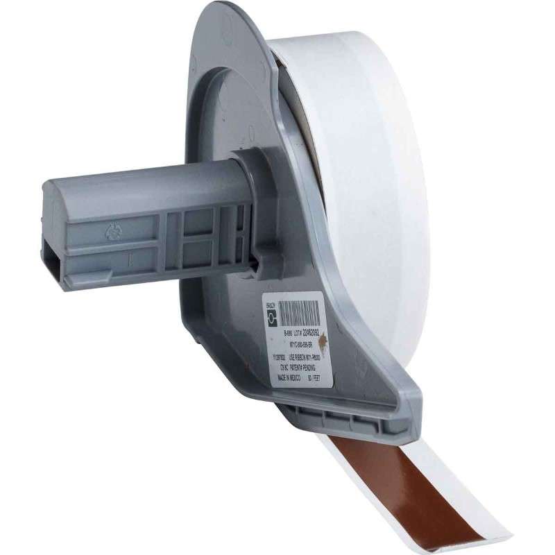 All Weather Permanent Adhesive Vinyl Label Tape for M7 Printers - 0.5" x 50', Brown