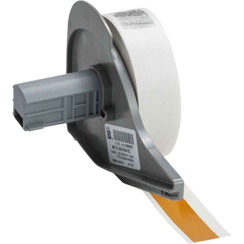 All Weather Permanent Adhesive Vinyl Label Tape for M7 Printers - 0.5" x 50', Ochre