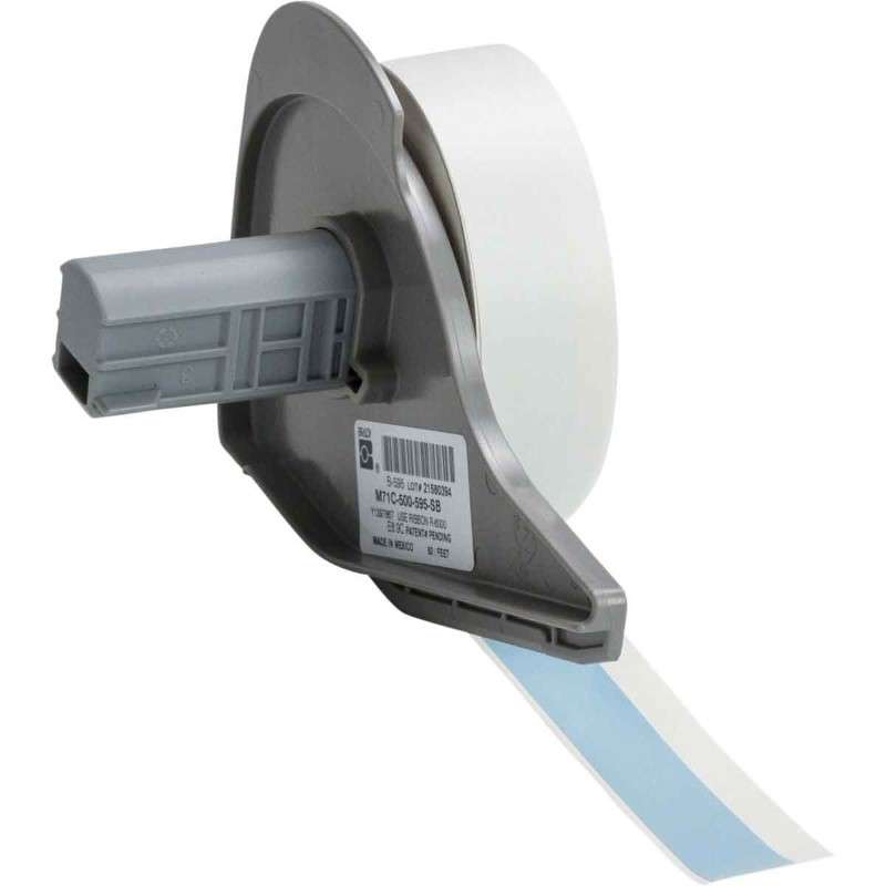 All Weather Permanent Adhesive Vinyl Label Tape for M7 Printers - 0.5" x 50', Sky Blue