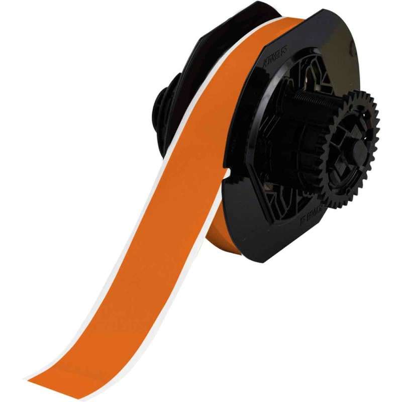 Vinyl Label Tape, All Weather, for B30 Printers, 1.125", Orange, Cartridge of 100 Feet