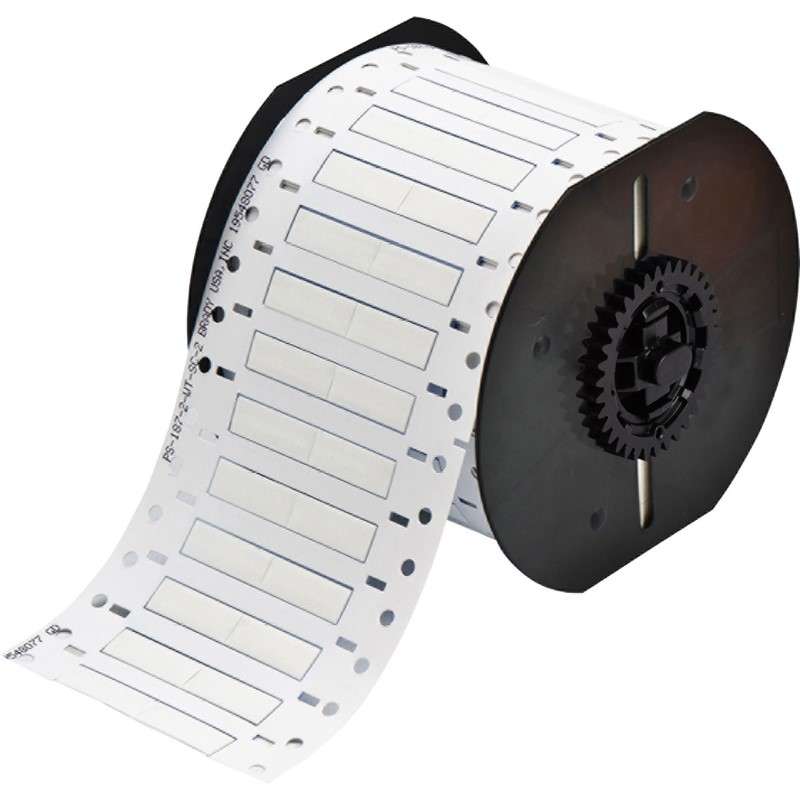 Cable/Wire Labels, Heat Shrink, Single-Sided, 0.187" Dia x 1", White, Roll of 1500