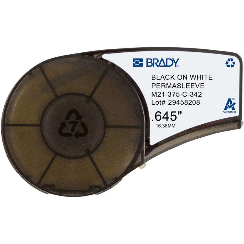 Cable/Wire Labels, Heat Shrink, w/Ribbon, For M21, 1/4" Dia, White, 0.375"