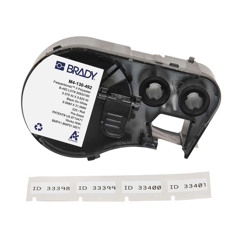 FreezerBondz™ Ultra-Thin Cryogenic Polyester Labels 0.375 x 0.825 BK/WT RL/220