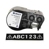 All-Weather Vinyl Labels 1 in W x 25ft White on Black redirect to product page