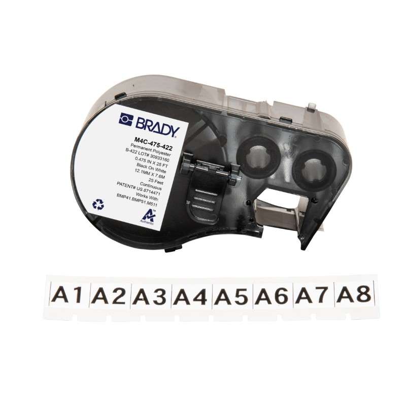 Polyester Labels, Aggressive Adhesive, with Ribbon for M4 M5 Printers, 0.475"
