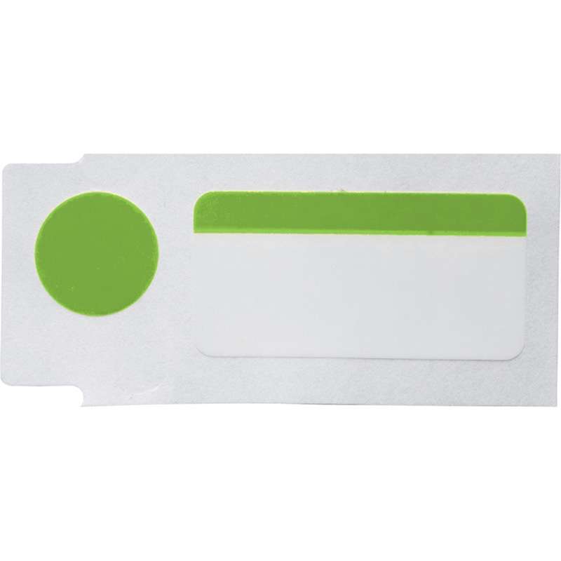 Color Polyester Labels 0.375"H x 1"W x 0.375"Dia Black on Green, White RL/240