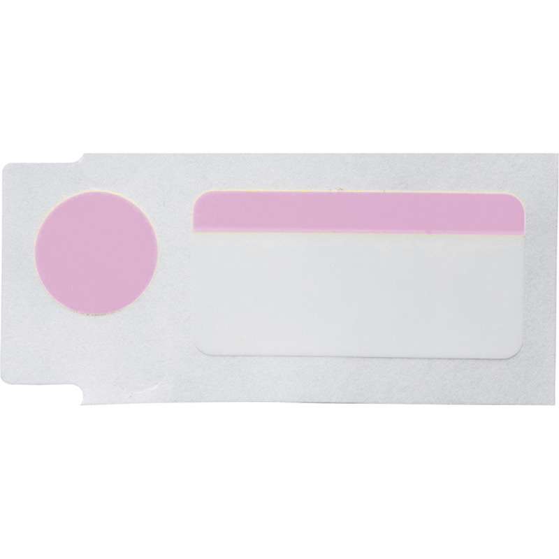 Color Polyester Labels 0.375 in H x 1 in W x 0.375 in Dia Pink, White RL/240