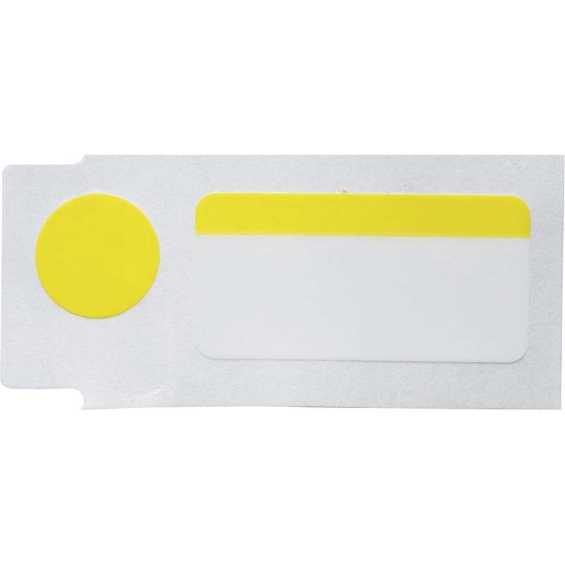 Color Polyester Labels 0.375 in H x 1 in W x 0.375 in Dia White, Yellow RL/240