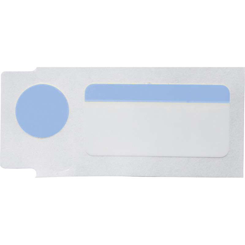 Color Polyester Labels 0.5"H x 1"W x 0.375"Dia Black on Blue, White RL/240