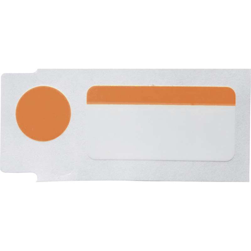Color Polyester Labels 0.5"H x 1"W x 0.375"Dia Black on Orange, White RL/240