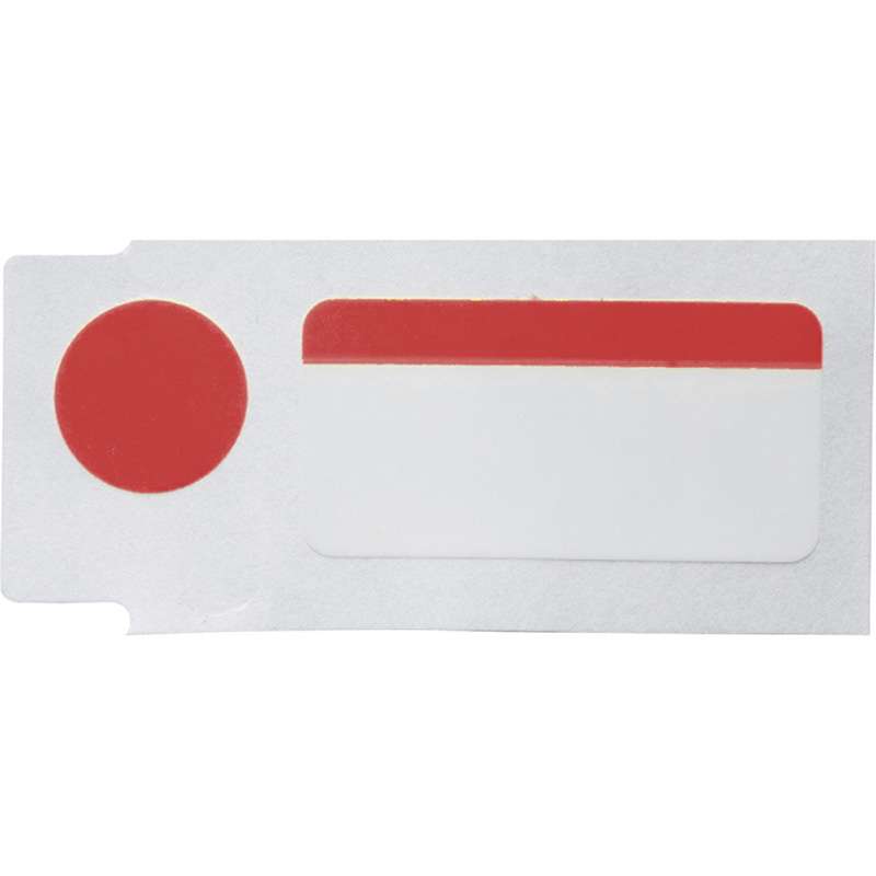 Color Polyester Labels 0.5"H x 1"W x 0.375"Dia Black on Red, White RL/240