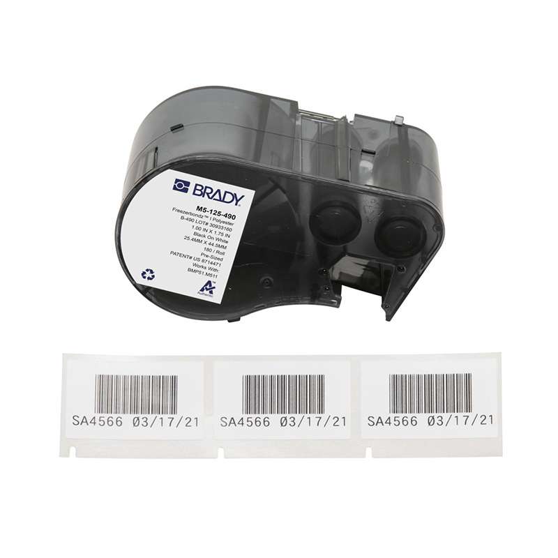 FreezerBondz™ Cryogenic Matte Polyester Labels 1"H x 1.75"W BK/WT RL/180