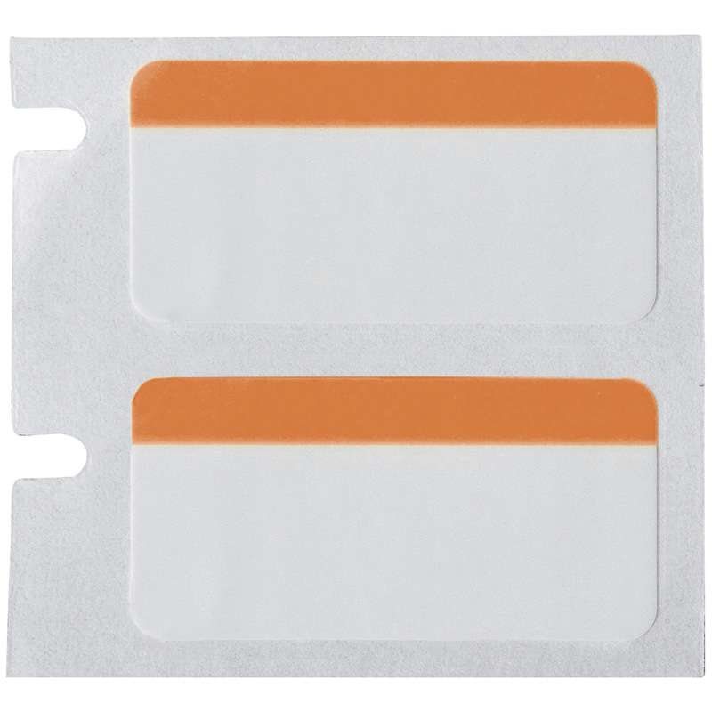 Color Polyester Labels 0.5 in H x 1 in W Black on Orange, White RL/180