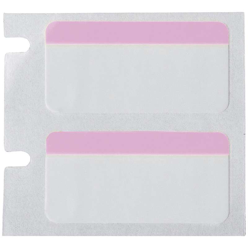 Color Polyester Labels 1 in H x 0.5 in W Pink, White RL/180