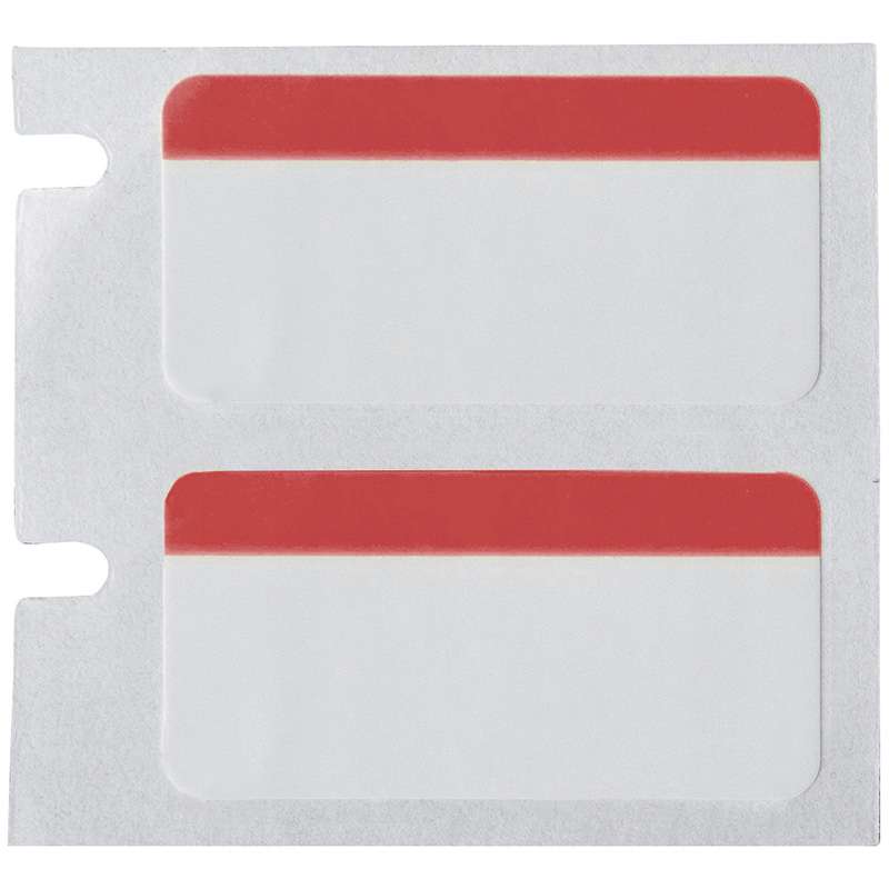 Color Polyester Labels 0.5 in H x 1 in W Black on Red, White RL/180