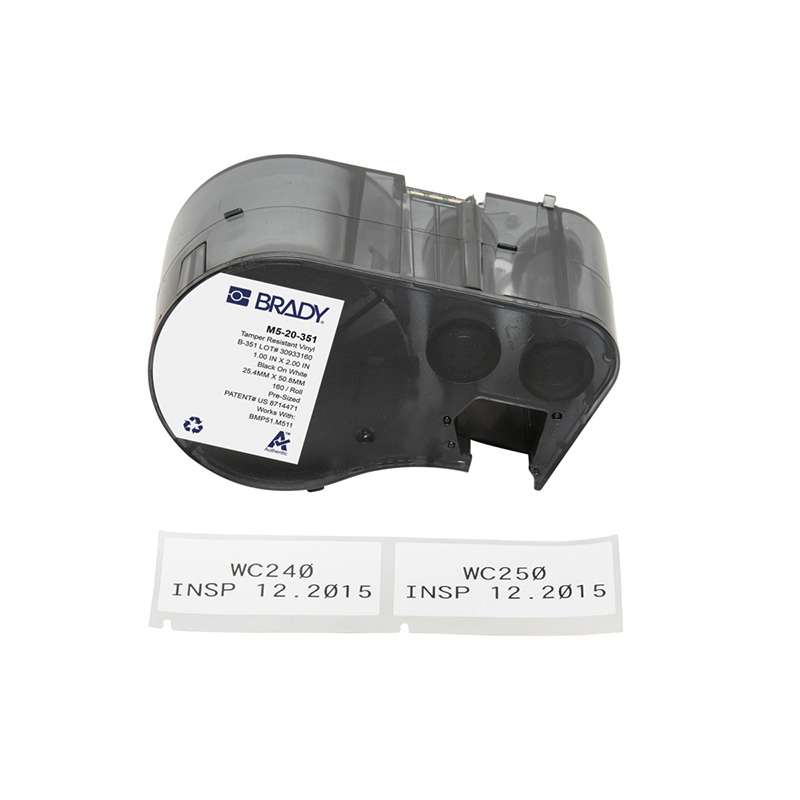Destructible Tamper Evident Matte Vinyl Labels 2"H x 1"W Black on White RL/160