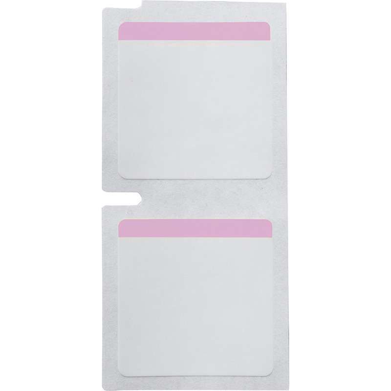 Color Polyester Labels 1 in H x 1 in W Pink, White RL/260