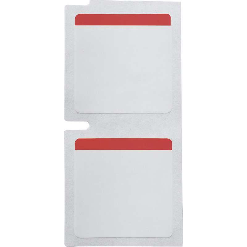 Color Polyester Labels 1 in H x 1 in W Black on Red, White RL/260